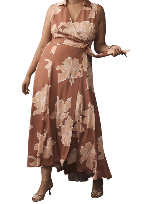 Sleeveless V-Neck Wrap Dress